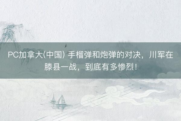 PC加拿大(中国) 手榴弹和炮弹的对决，川军在滕县一战，到底有多惨烈！