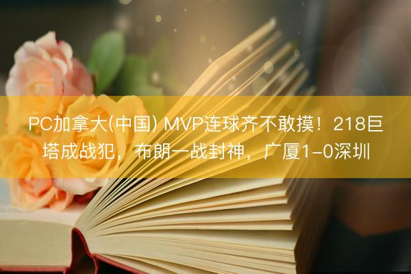 PC加拿大(中国) MVP连球齐不敢摸！218巨塔成战犯，布朗一战封神，广厦1-0深圳
