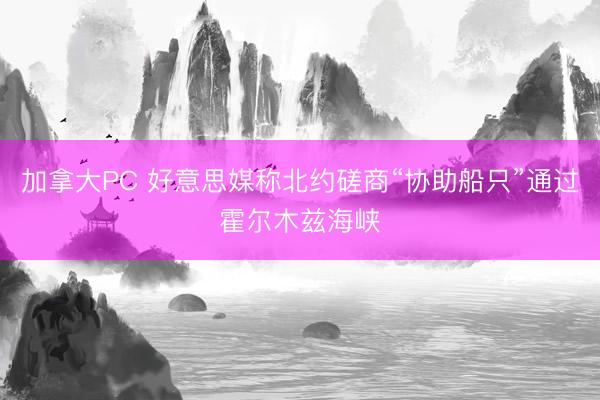 加拿大PC 好意思媒称北约磋商“协助船只”通过霍尔木兹海峡