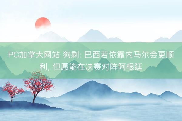 PC加拿大网站 狗剩: 巴西若依靠内马尔会更顺利， 但愿能在决赛对阵阿根廷