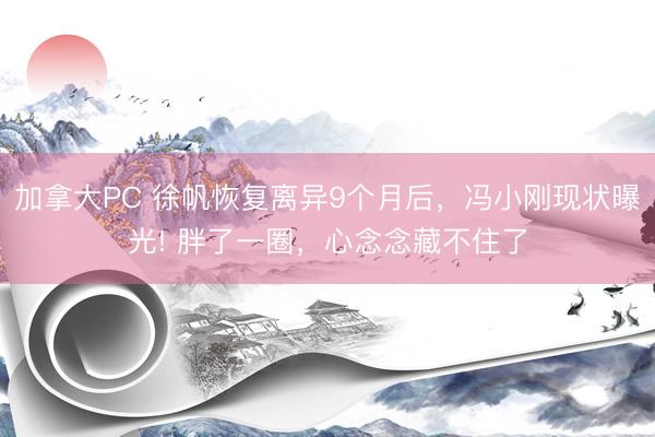 加拿大PC 徐帆恢复离异9个月后，冯小刚现状曝光! 胖了一圈，心念念藏不住了