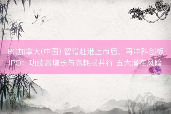 PC加拿大(中国) 智谱赴港上市后，再冲科创板IPO：功绩高增长与高耗损并行 五大潜在风险