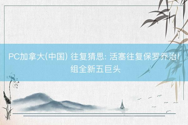 PC加拿大(中国) 往复猜思: 活塞往复保罗乔治! 组全新五巨头