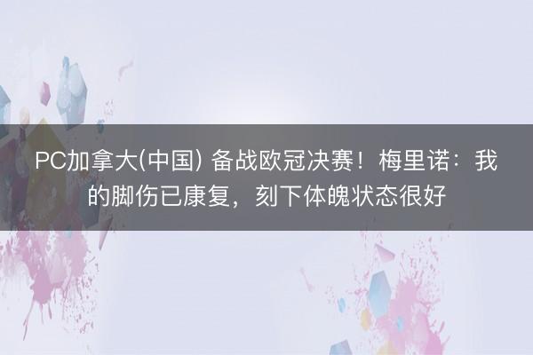 PC加拿大(中国) 备战欧冠决赛!梅里诺:我的脚伤已康复,刻下体魄状态很好