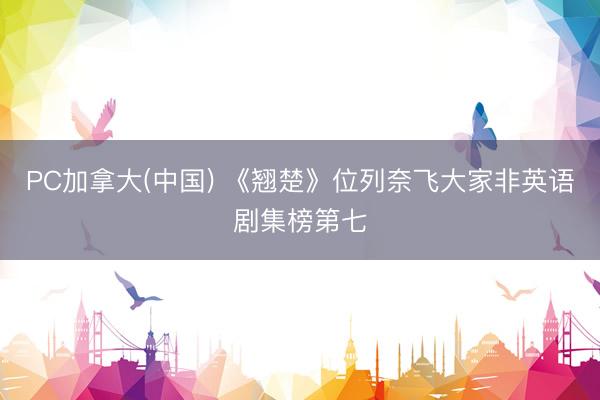 PC加拿大(中国) 《翘楚》位列奈飞大家非英语剧集榜第七