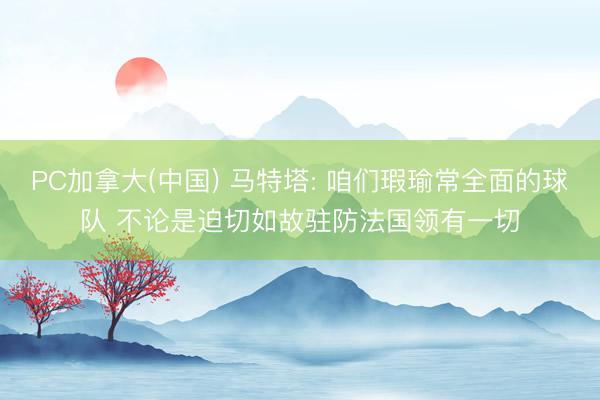 PC加拿大(中国) 马特塔: 咱们瑕瑜常全面的球队 不论是迫切如故驻防法国领有一切