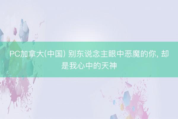 PC加拿大(中国) 别东说念主眼中恶魔的你， 却是我心中的天神